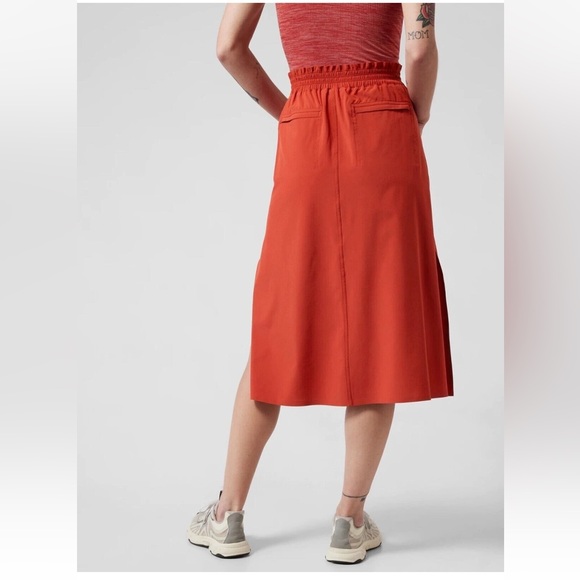 Athleta Savannah Skirt Midi Skirt Currant Red size Medium - Picture 2 of 16
